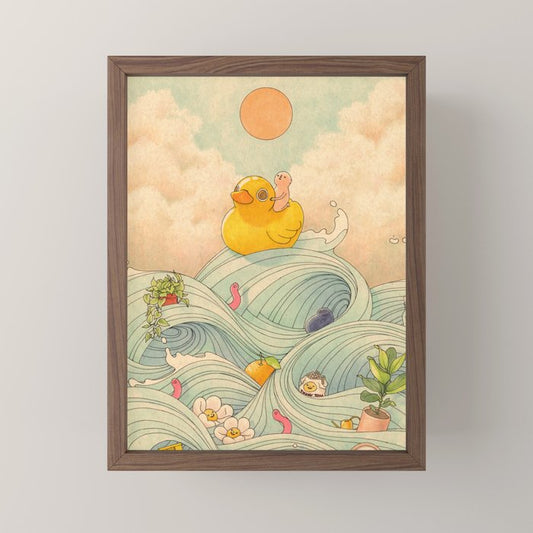 Duck at Sea Mini Art Print Gallery Image 2
