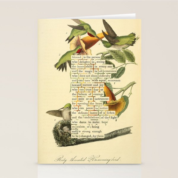 Ruby-throated Hummingbird Divination from # An Almanac of Birds # Divinations for Uncertain Days Stationery Card Gallery Image 2