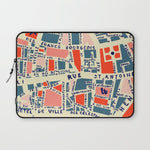 paris map blue Laptop Sleeve Gallery Image 1