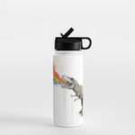 T-Rex Dinosaur Rainbow Puke Taste the Rainbow Watercolor Water Bottle Gallery Image 1