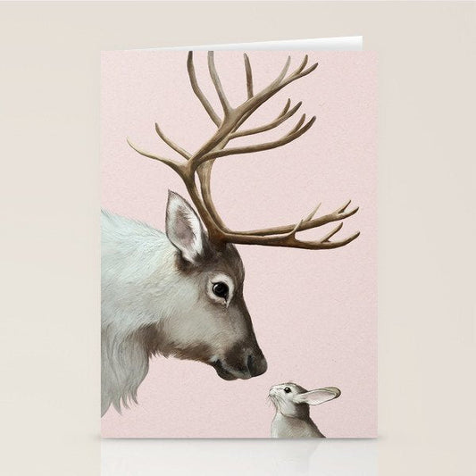 Reindeer and rabbit Stationery Card Gallery Image 1