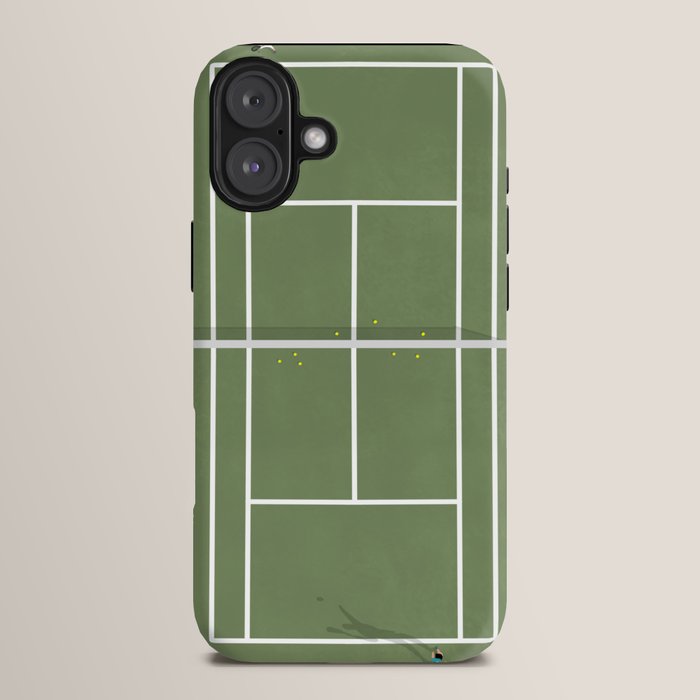Tennis Court From Above | Illustration iPhone Case Gallery Image 14