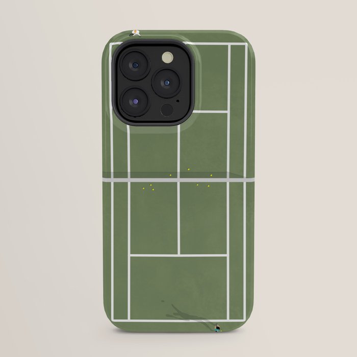 Tennis Court From Above | Illustration iPhone Case Gallery Image 23
