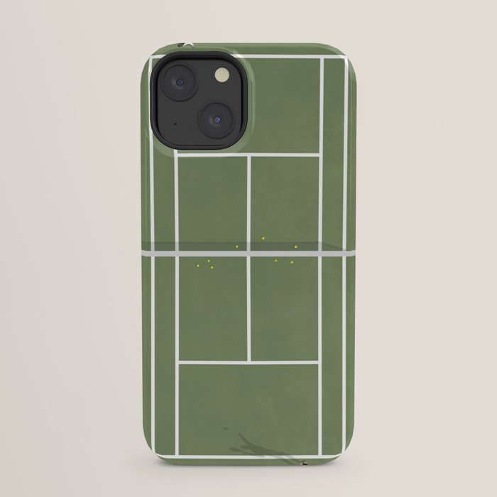 Tennis Court From Above | Illustration iPhone Case Gallery Image 29
