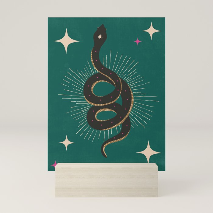 Slither - Green Mini Art Print Gallery Image 5