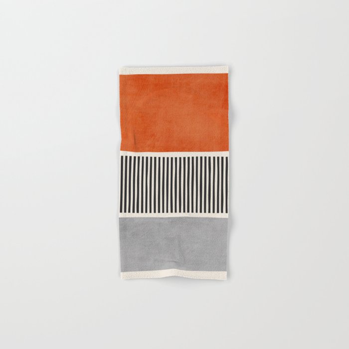Orange Gray Black Modern Minimalism Artwork Bath Towel Gallery Image 1