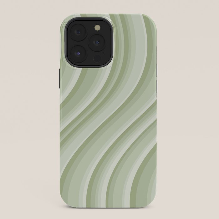 Wavy Stripes XXI - Pastel Natural Green iPhone Case Gallery Image 36