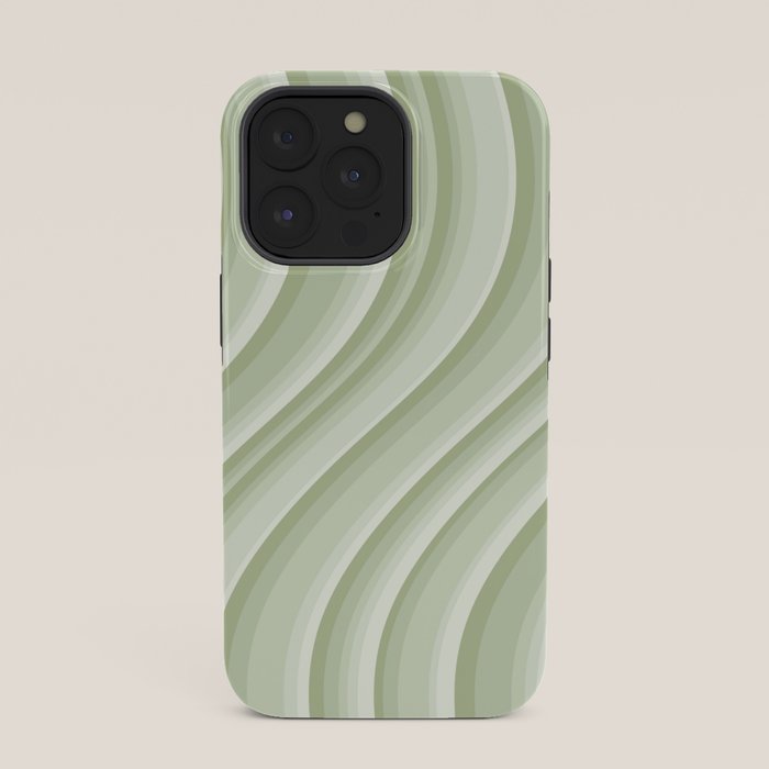Wavy Stripes XXI - Pastel Natural Green iPhone Case Gallery Image 35