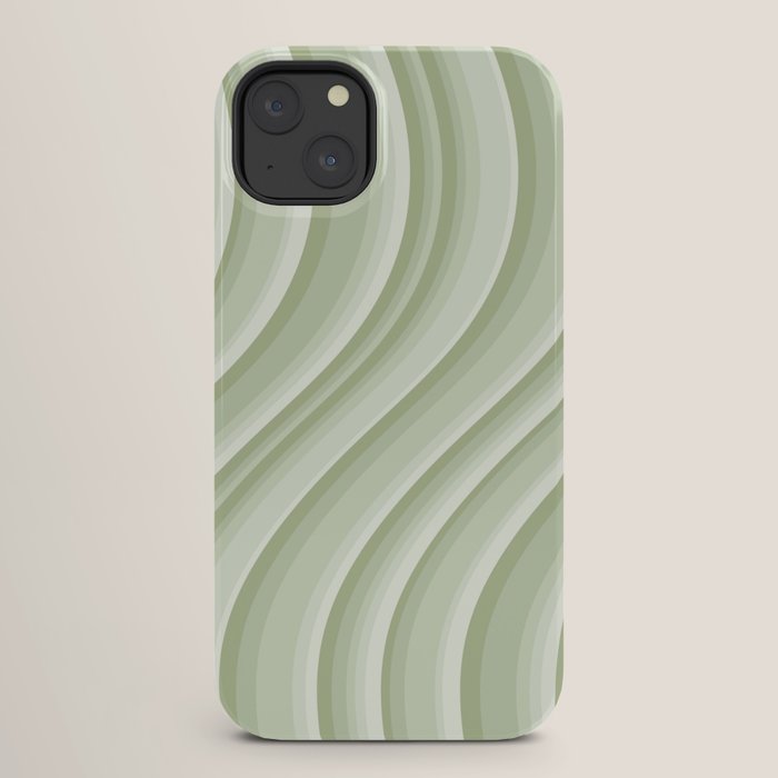 Wavy Stripes XXI - Pastel Natural Green iPhone Case Gallery Image 26
