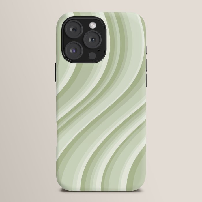 Wavy Stripes XXI - Pastel Natural Green iPhone Case Gallery Image 16