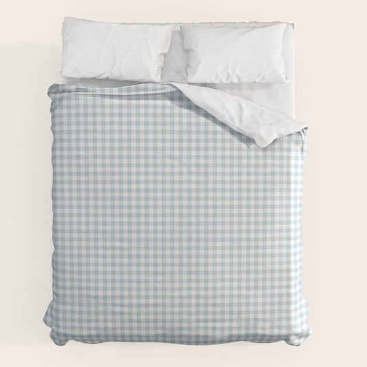 Baby Blue Gingham Check Duvet Cover Gallery Image 2