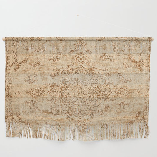 Oriental Style Antique Persian Vintage Rug Beige Wall Hanging Gallery Image 1