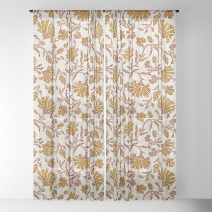 KALAMI FLORAL MUSTARD Window Curtain Gallery Image 18
