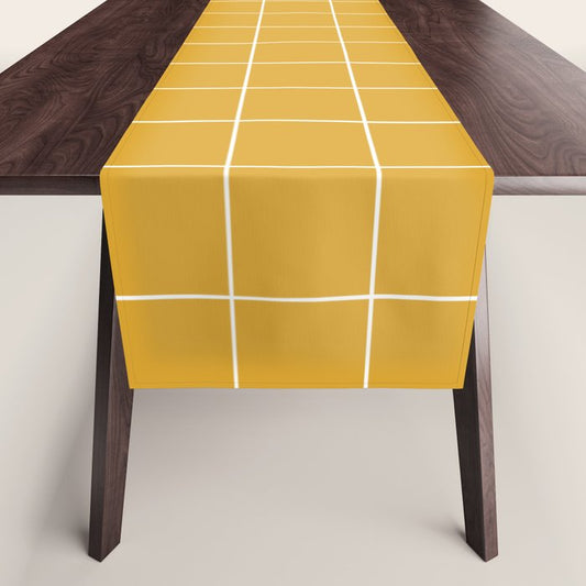 Grid (Mustard Yellow) Table Runner Gallery Image 1