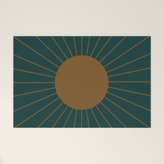 Minimal Sunrays - Teal Welcome Mat Gallery Image 1