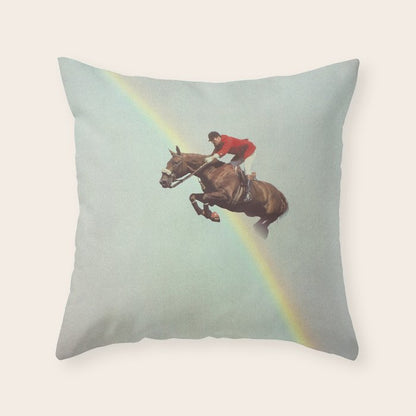 Horse over rainbow Throw Pillow Gallery Image 3