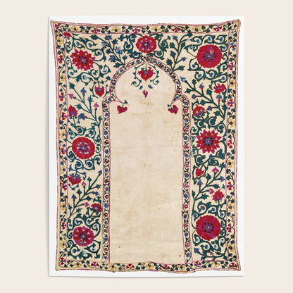 Shakhrisyabz Suzani Joynamoz Uzbekistan Floral Embroidery Print Poster Gallery Image 3
