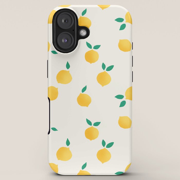 Sunny Mediterranean Lemon Pattern Summer Coastal Vibes iPhone Case Gallery Image 5
