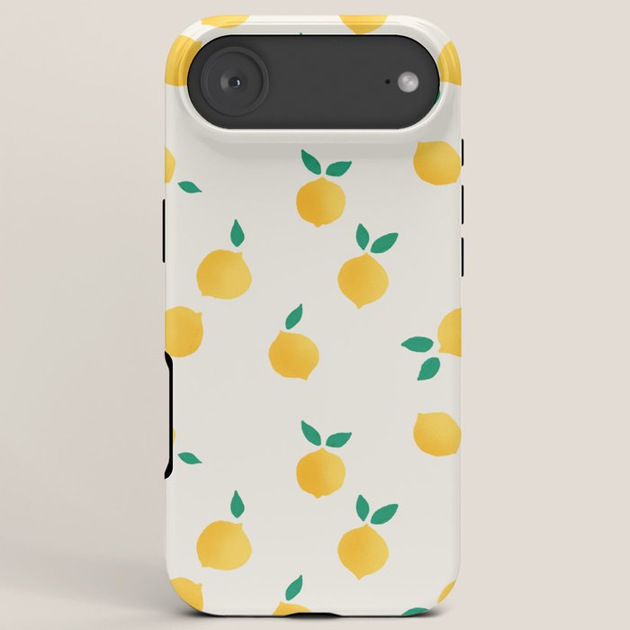 Sunny Mediterranean Lemon Pattern Summer Coastal Vibes iPhone Case Gallery Image 6