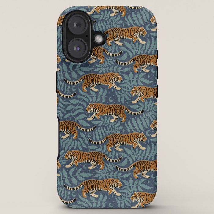 Tigers - dusky blue iPhone Case Gallery Image 5