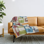 Retro Mid Century Modern Abstract Pattern 224 Atomic Googie Throw Blanket Gallery Image 1