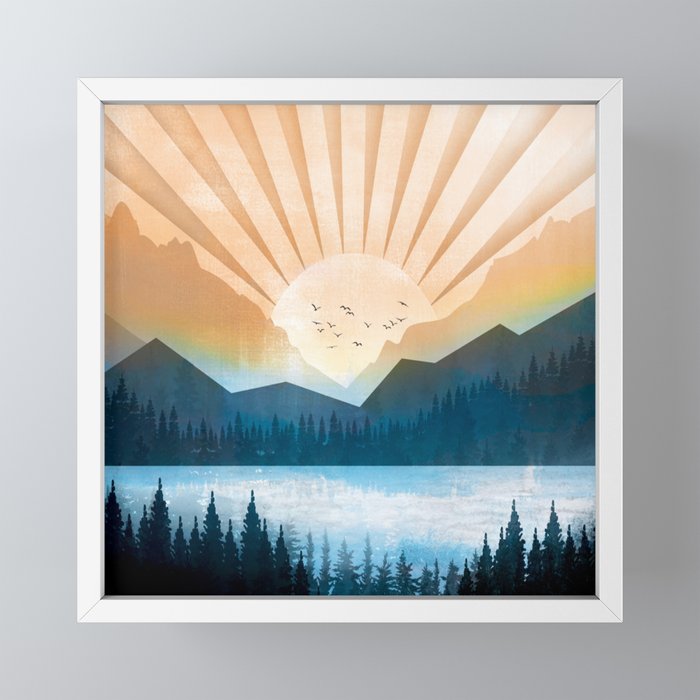 Mountain Lake Sunrise Mini Art Print Gallery Image 4