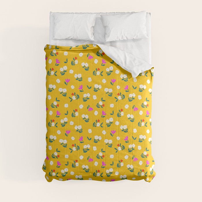 Dainty Blooms Pattern - Yellow Comforter Gallery Image 8