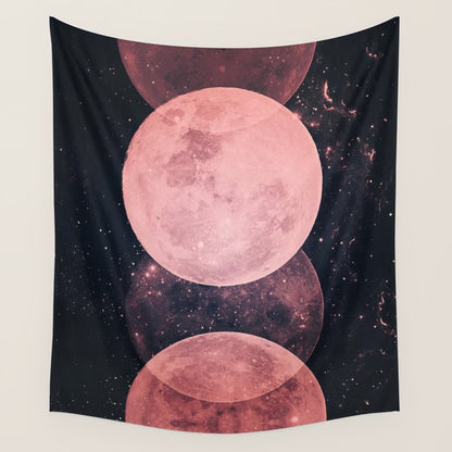 Pink Moon Phases Wall Tapestry Gallery Image 3