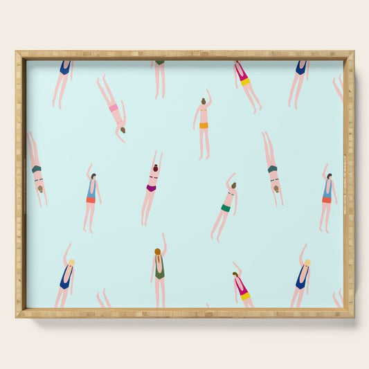 Swimmers in the pool Serving Tray Gallery Image 1