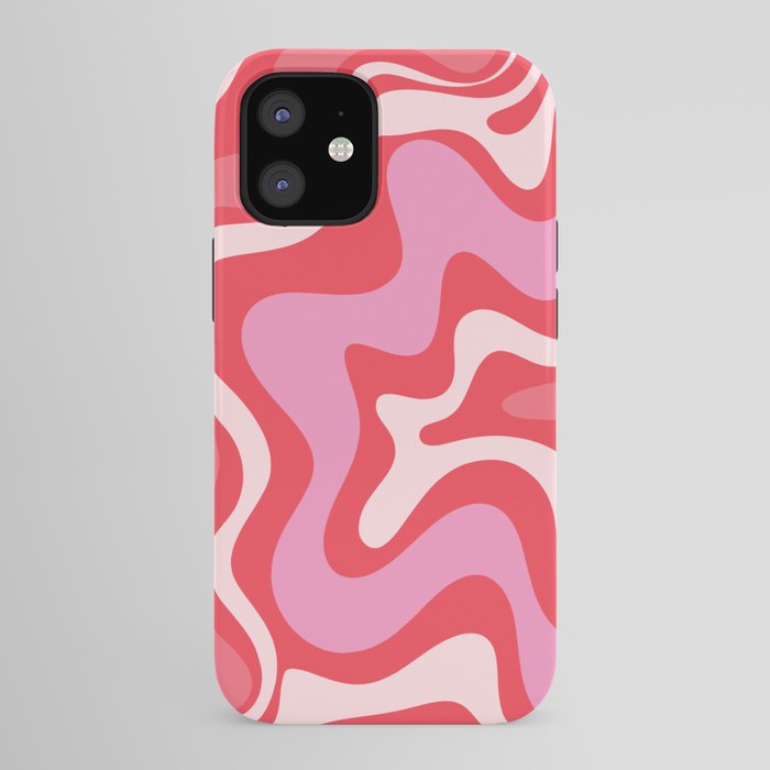 Retro Liquid Swirl Abstract Pattern Cherry Red Pink iPhone Case Gallery Image 41