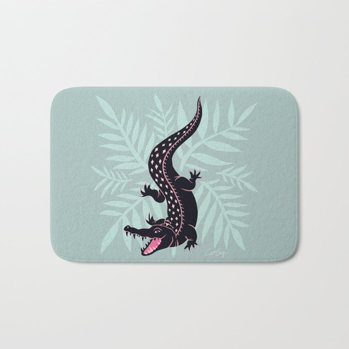 Crocodile - Mint Bath Mat Gallery Image 1