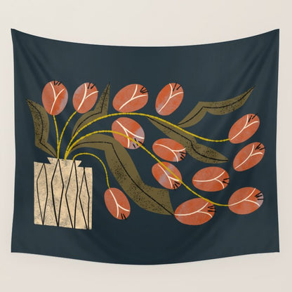 Spilling Red Tulips Wall Tapestry Gallery Image 3