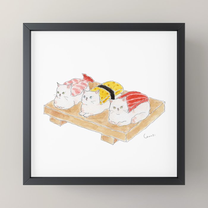 Sushi Nyanco -Sushi Cats- Mini Art Print Gallery Image 3