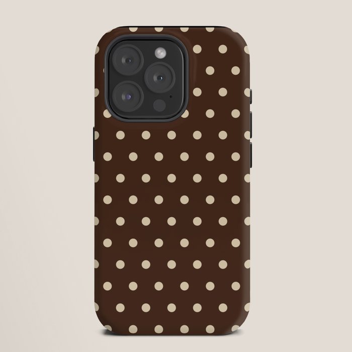 Vintage polka dots baroque brown & cream iPhone Case Gallery Image 11