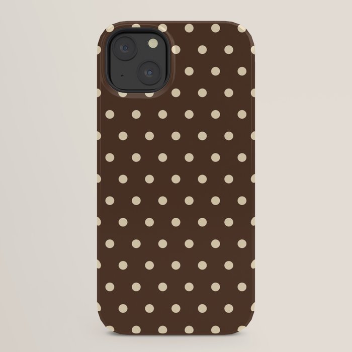 Vintage polka dots baroque brown & cream iPhone Case Gallery Image 22