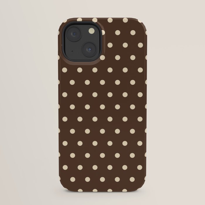 Vintage polka dots baroque brown & cream iPhone Case Gallery Image 29