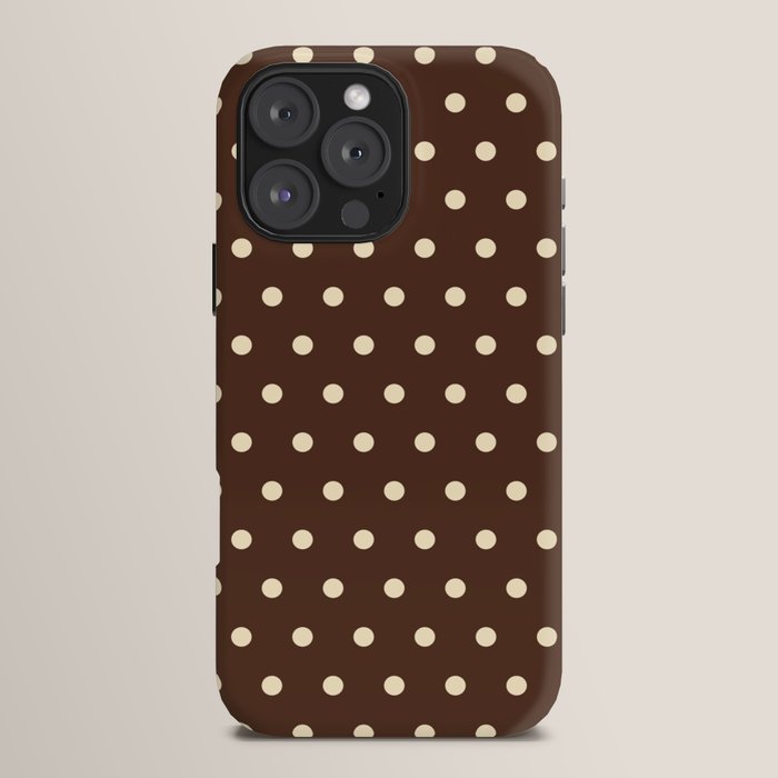 Vintage polka dots baroque brown & cream iPhone Case Gallery Image 16