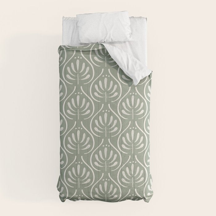 Boho Sage Green Pattern Comforter Gallery Image 5