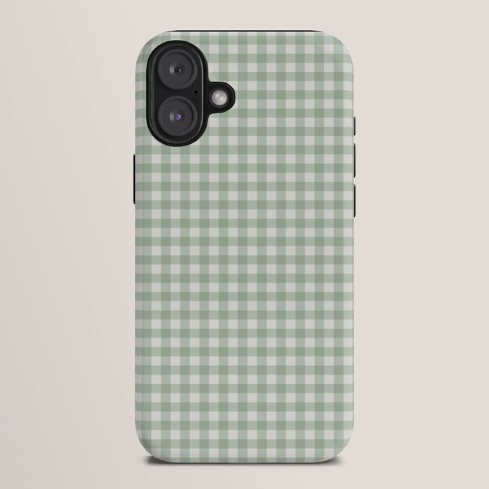 Gingham Plaid Pattern - Sage Green iPhone Case Gallery Image 10