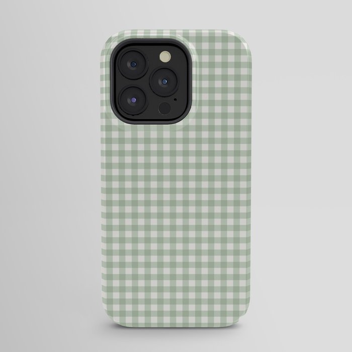 Gingham Plaid Pattern - Sage Green iPhone Case Gallery Image 23