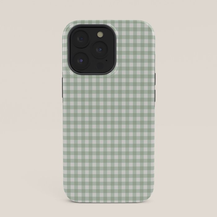 Gingham Plaid Pattern - Sage Green iPhone Case Gallery Image 35