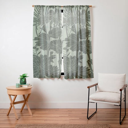 Floral Prints, Dark Green, Colour Prints Window Curtain Gallery Image 11
