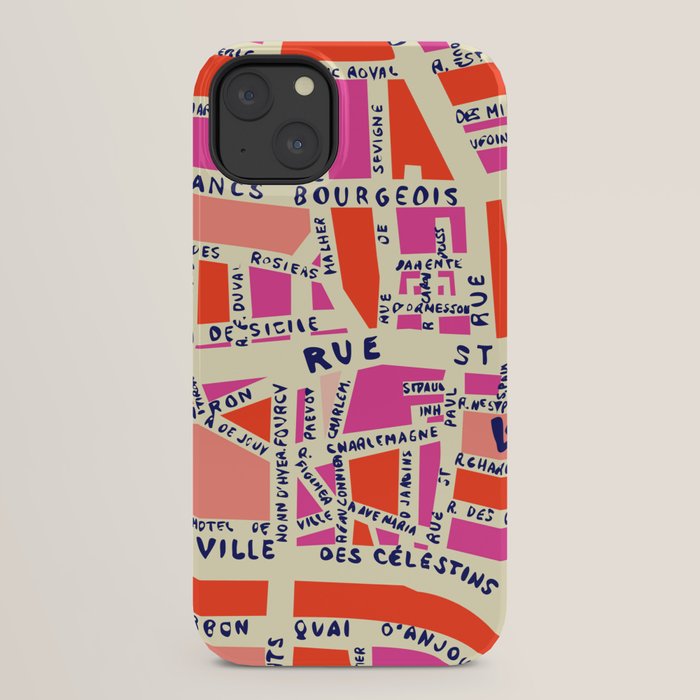 paris map pink iPhone Case Gallery Image 30