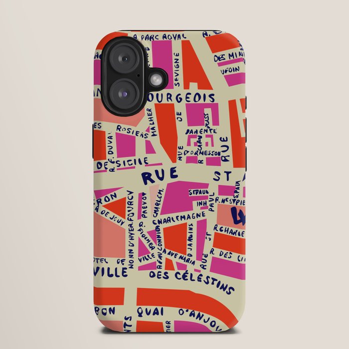 paris map pink iPhone Case Gallery Image 9