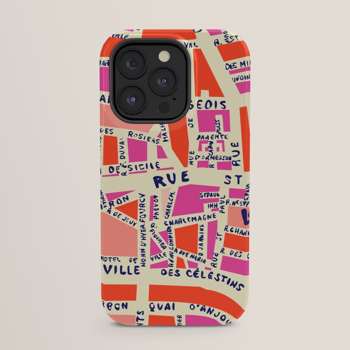 paris map pink iPhone Case Gallery Image 23
