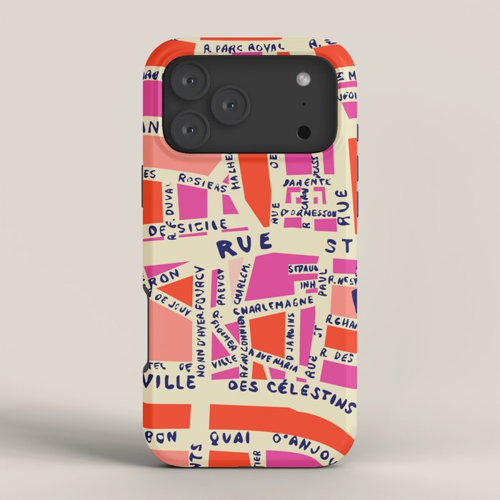 paris map pink iPhone Case Gallery Image 4