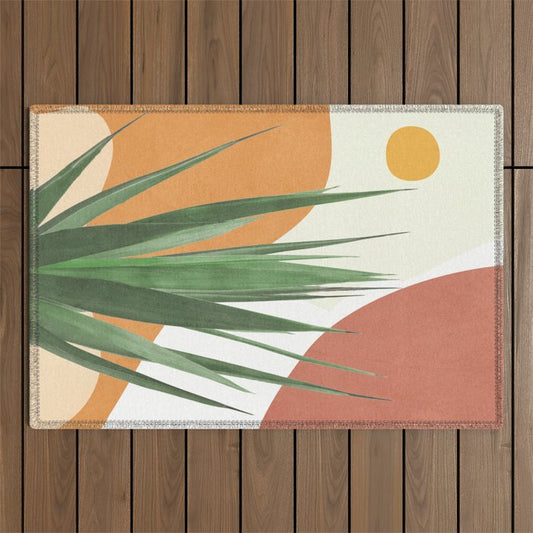 Abstract Agave Plant Outdoor Rug Gallery Image 1