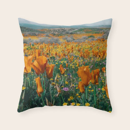 Wildflower Poppy Superbloom Throw Pillow Gallery Image 5