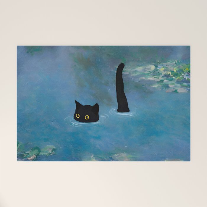 Cat Monet Waterlily Welcome Mat Gallery Image 1