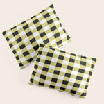 Gingham Large Yellow Black White Pillow Sham Gallery Image 1